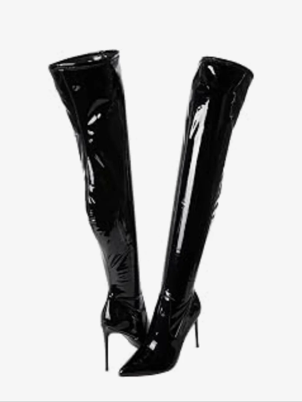Steve Madden Viktory Black Patent Leather Over-The-Knee Boots Size 8M